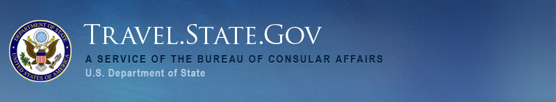 Image of the U.S. State Department Travel.State.Gov website header